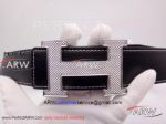 Perfect Replica Hermes Black Leather Belt With Sliver Buckle For Sale